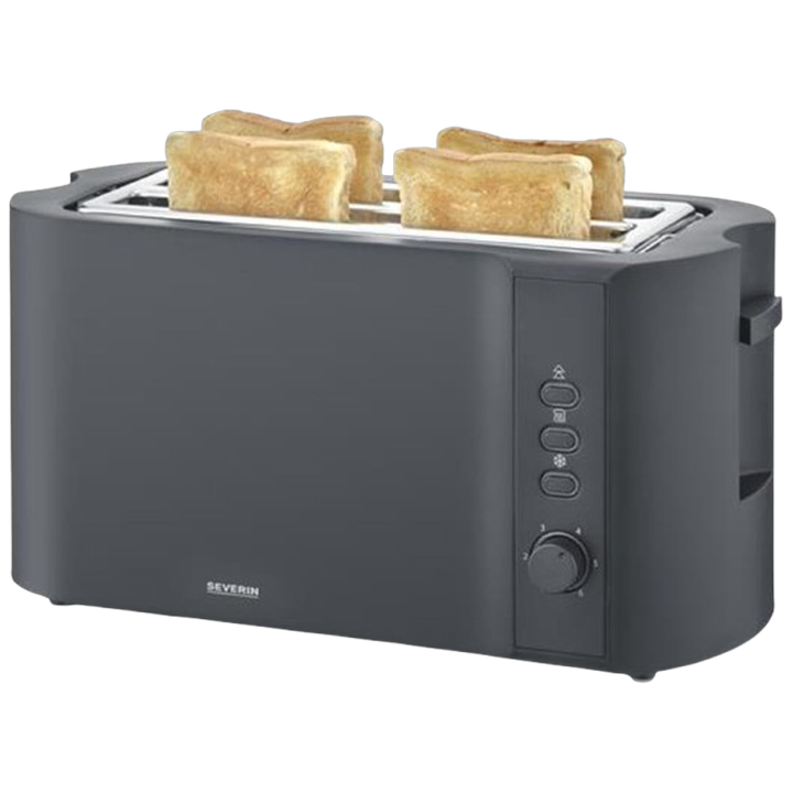 Severin Langschlitztoaster AT 2591 (4 Scheiben) – Doppellangschlitz aus Edelstahl